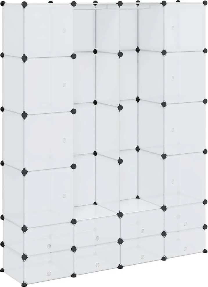 vidaXL fehér moduláris szekrény 18 rekesszel 37 x 146 x 180,5 cm