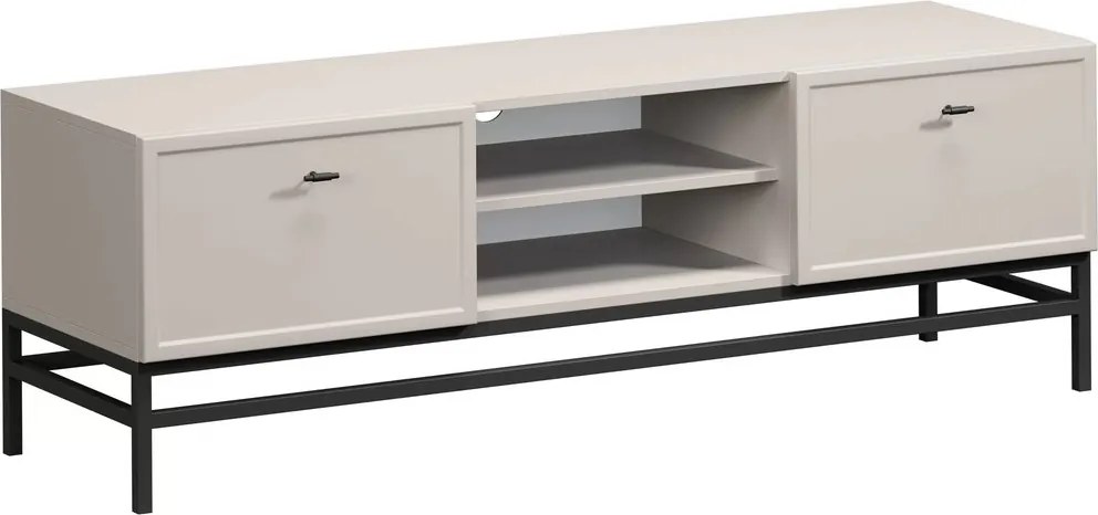 Lorini fiókos TV szekrény 150 cm - kasmír / fekete T-bar fogantyúk / keret