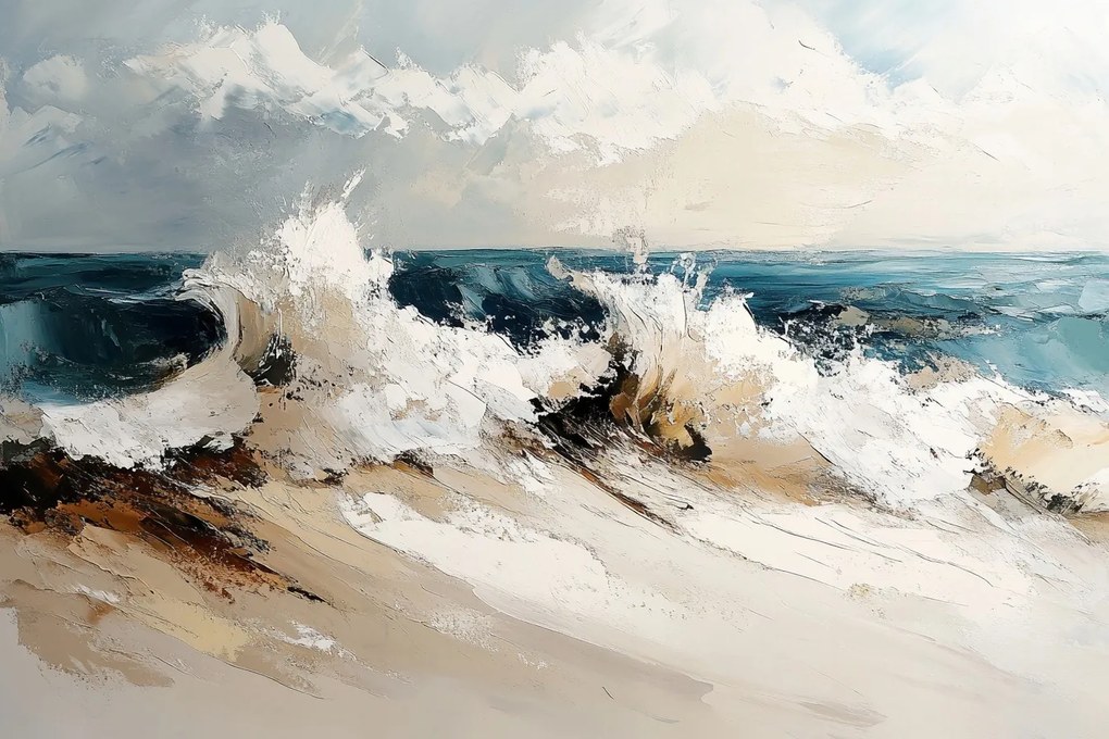 Vászonkép Canvas Tengerész Tájkép Víz Hullámok Vihar 120x80