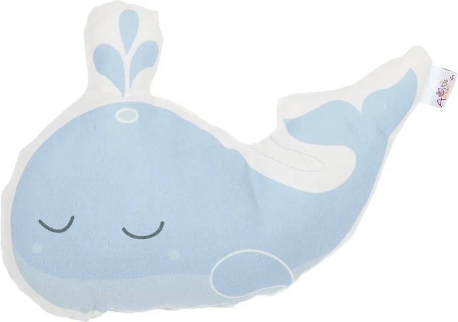 Pillow Toy Whale kék pamutkeverék gyerekpárna, 35 x 24 cm - Mike & Co. NEW YORK