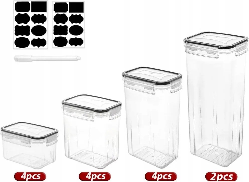 14 Db-os Ételtároló Doboz Szett 0.8L-2.8L Átlátszó