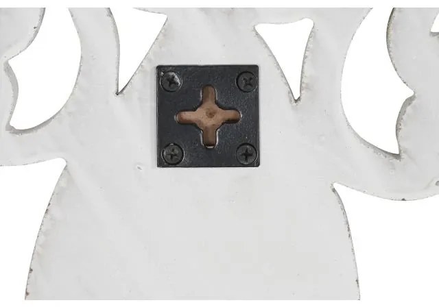 Életfa fali dekoráció 90 cm – kézzel faragott fa fali dísz antikolt fehér színben