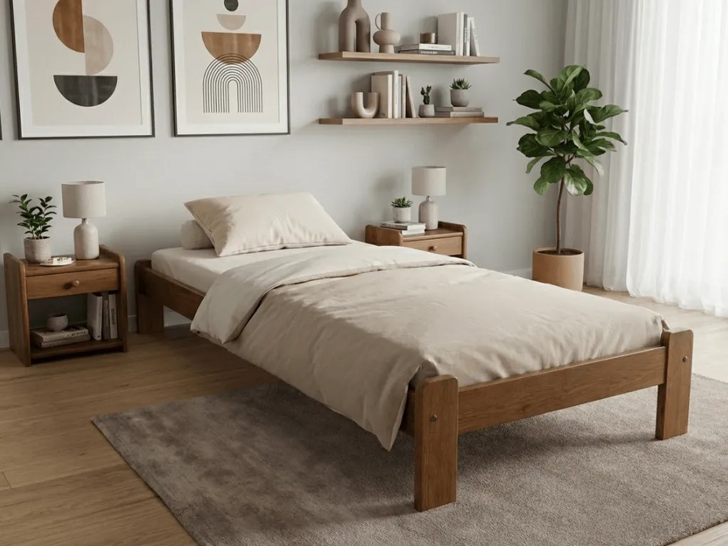 ADA ágy 80x200 cm, tölgyfa Matrac: Sommera 18 cm matrac
