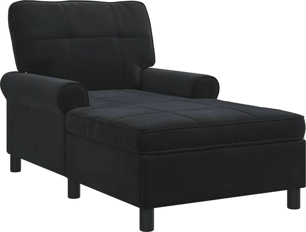 vidaXL PÁRÁS FOTEL párnával Fekete 91 x 157 x 91 cm Bársony
