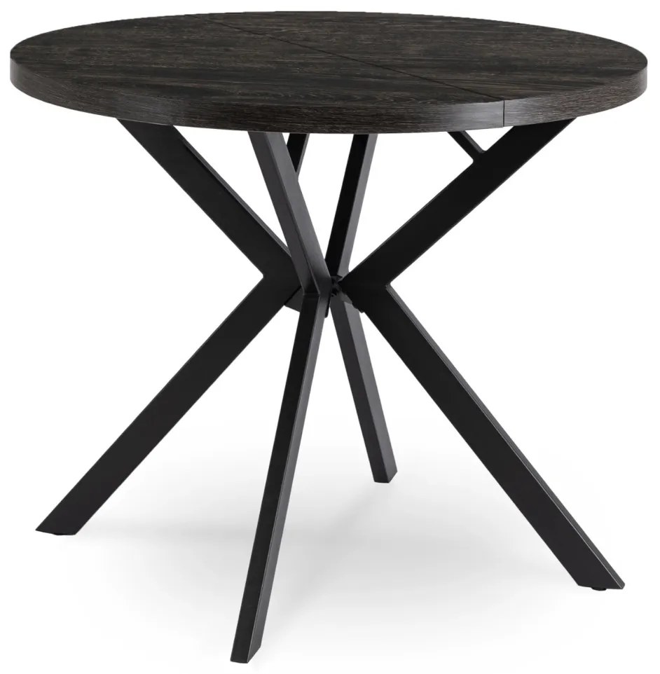 Bővíthető Étkezőasztal Fekete Színben. LUGO 90-190 cm