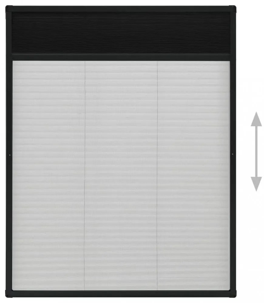 antracitszürke alumínium pliszé ablakszúnyogháló 80 x 100 cm