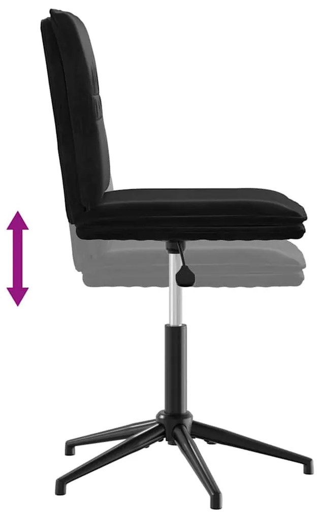 vidaXL 6 db fekete bársony étkezőszék