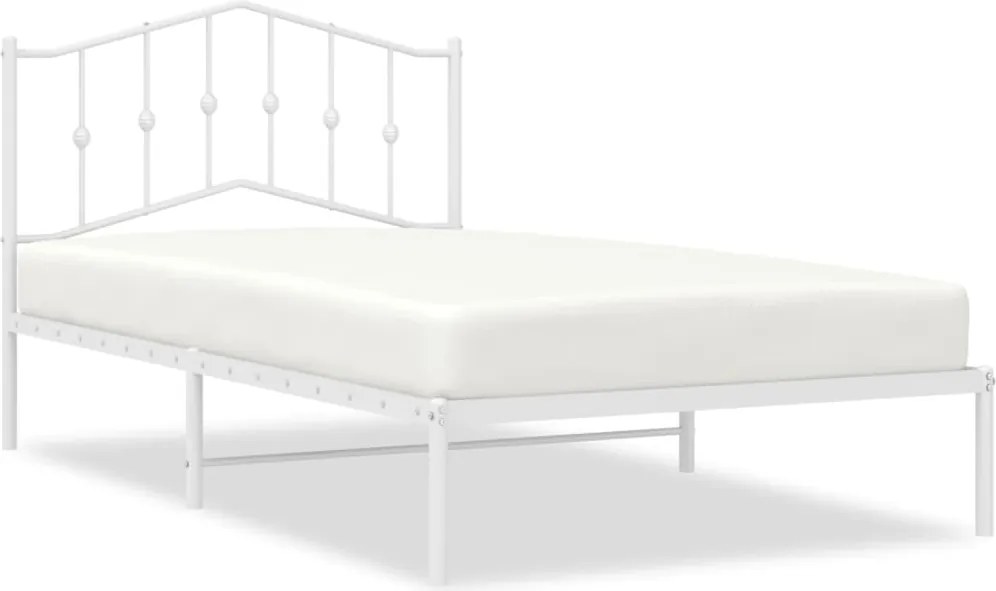 vidaXL fehér fém ágykeret fejtámlával 107x203 cm