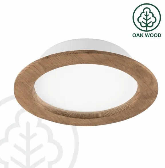 LED mennyezeti lámpa WOODY SPOT LED/16,5W/230V 4000K dió, Ø18,5 cm
