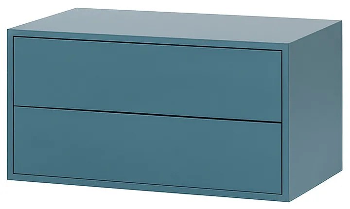 Boxie 2 fiókos fali szekrény 40x80x37 cm petrol kék