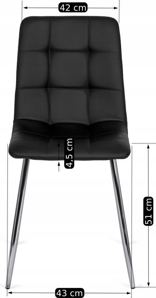 Szék fekete színben, műbőr kárpitozással. ENZO
