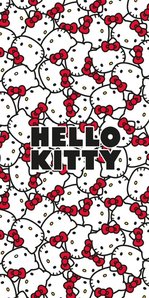 Hello Kitty Red Bows fürdőlepedő, strand törölköző 70x140cm