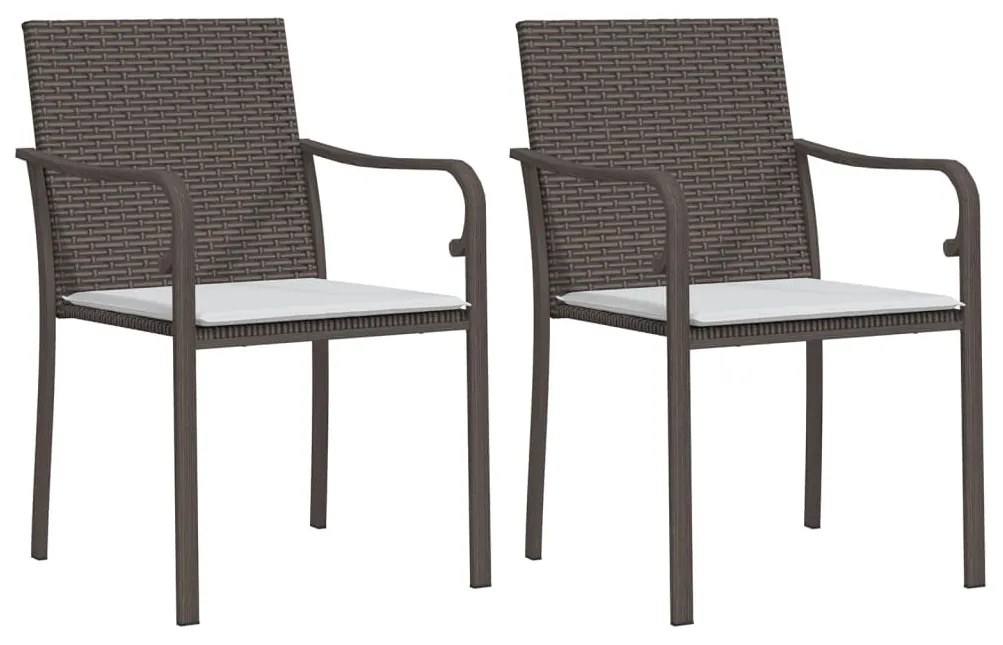 3 részes polyrattan és acél kerti étkezőgarnitúra párnával