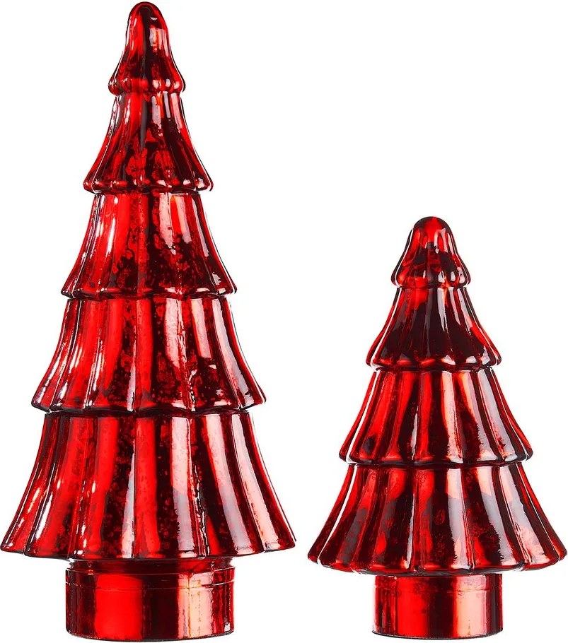 X-MAS üveg fenyő 30 cm , piros
