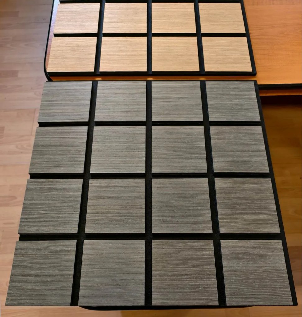 Freja Fa kockás akusztikus falipanel 60x60x1,8cm - Szürke tölgy - Szürke tölgy