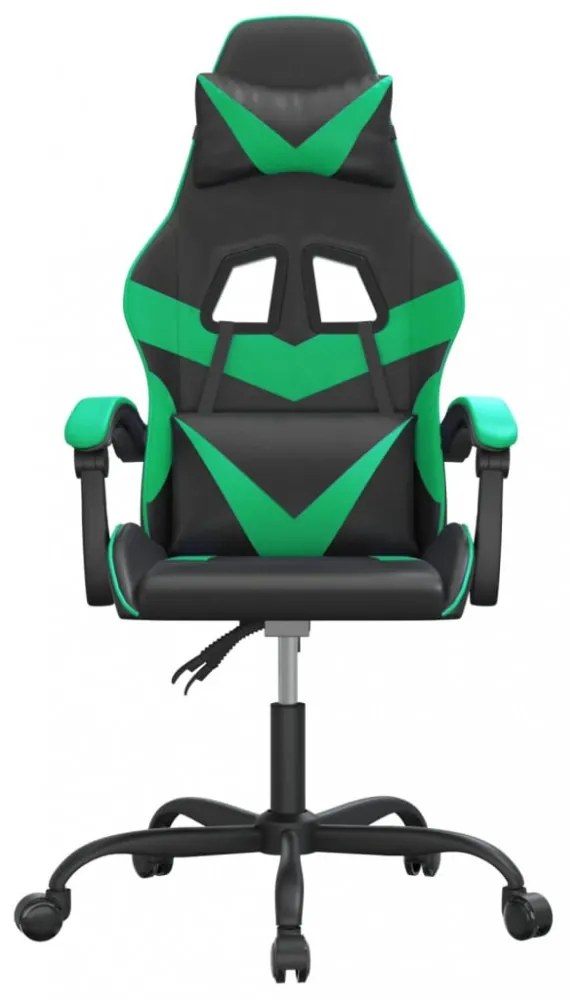 vidaXL fekete és zöld műbőr forgó játékszék