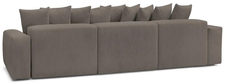 Szürkésbarna kordbársony sarokkanapé Voltaire – Bobochic Paris