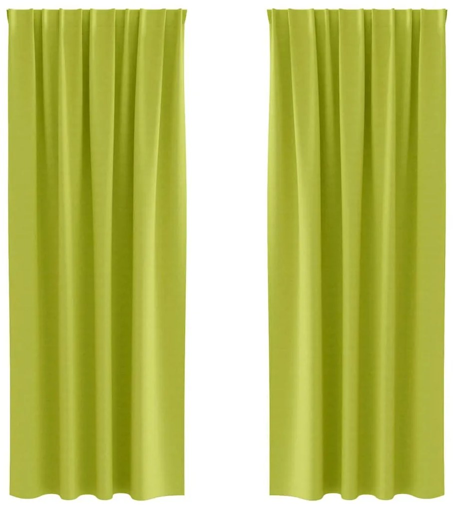Függönyök függönyökkel 2 pcs Alma zöld 260x140cm Poliészter