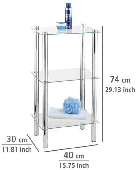 WENKO 15851100 - YAGO polc 40x74 cm ezüst/átlátszó