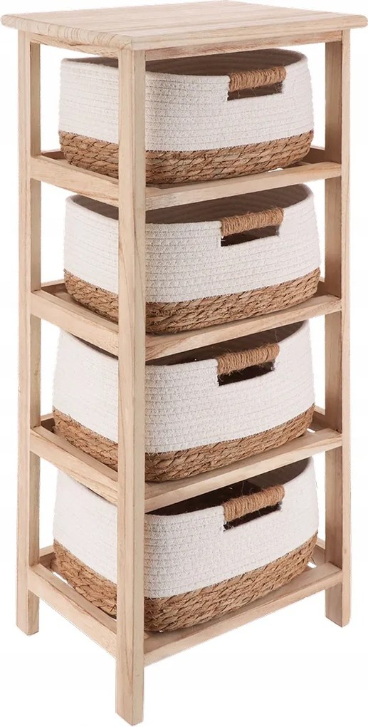 Fürdőszobai polc fehér 4 szintes Zinko kozmetikai esztétikus tágas