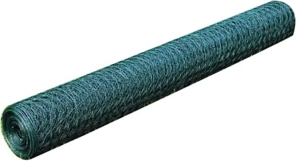 vidaXL sötétzöld acél drótháló hatszögletű szemekkel 1 x 25 m