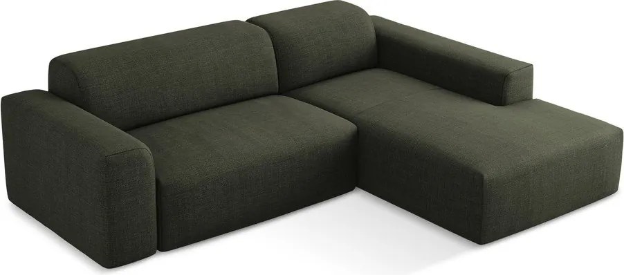 Zöld sarokkanapé (jobb oldali-heverő résszel) Keli – Makamii