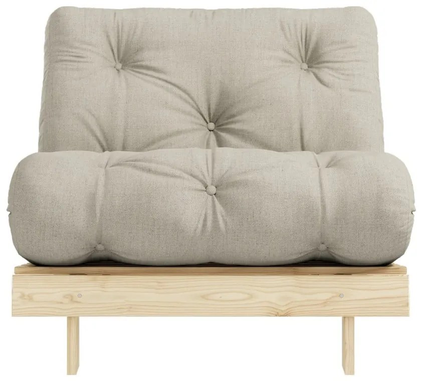 Szürkésbézs kinyitható len fotel Roots – Karup Design