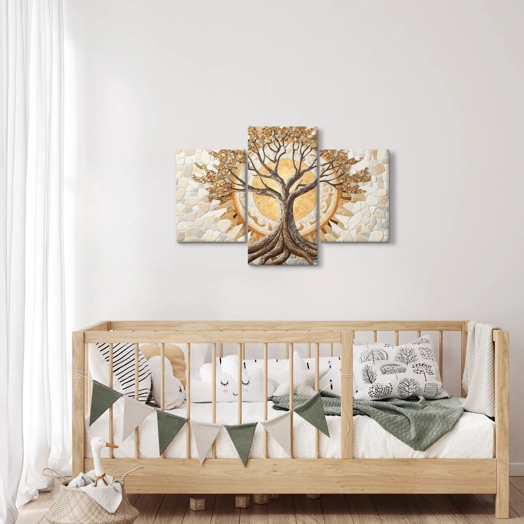 Kép – Arany életfa mozaikban (90x60 cm)