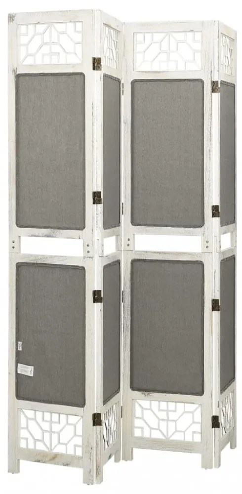 4 paneles szürke szövetparaván 140 x 165 cm