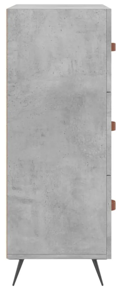 betonszürke szerelt fa komód 69,5 x 34 x 90 cm