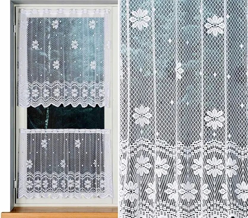 Függöny minta 779031 irigység 150x50cm egyenes virágos (szegélyekkel)