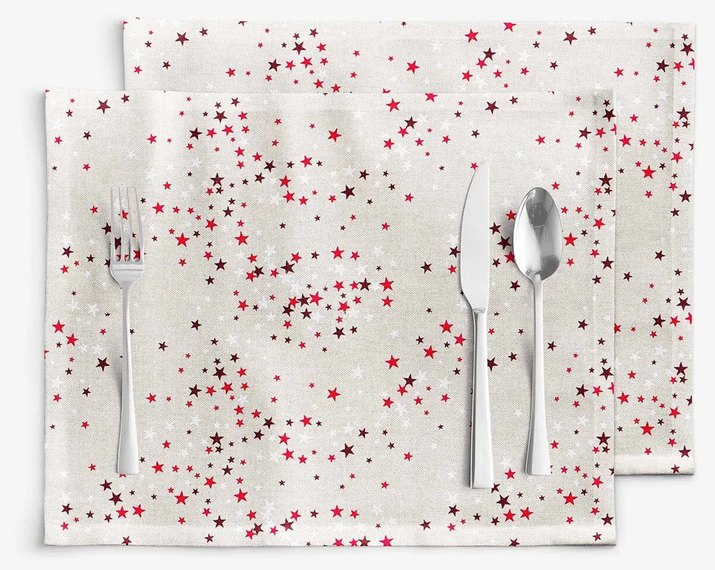 Goldea karácsonyi valencia 2 darabos reggeliző alátét - csillagok natúr alapon 30 x 40 cm