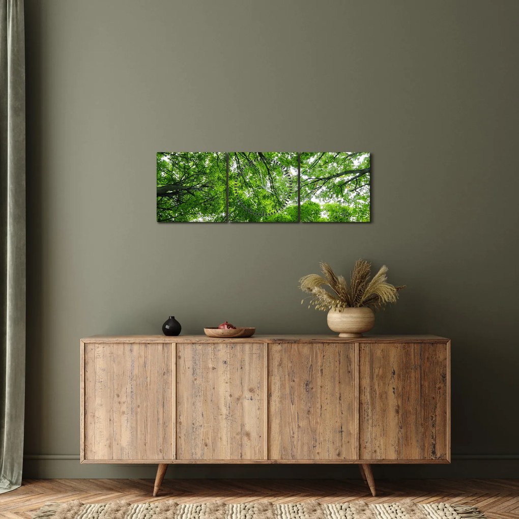 Kép - Kilátás a fák tetejére (órával) (90x30 cm)