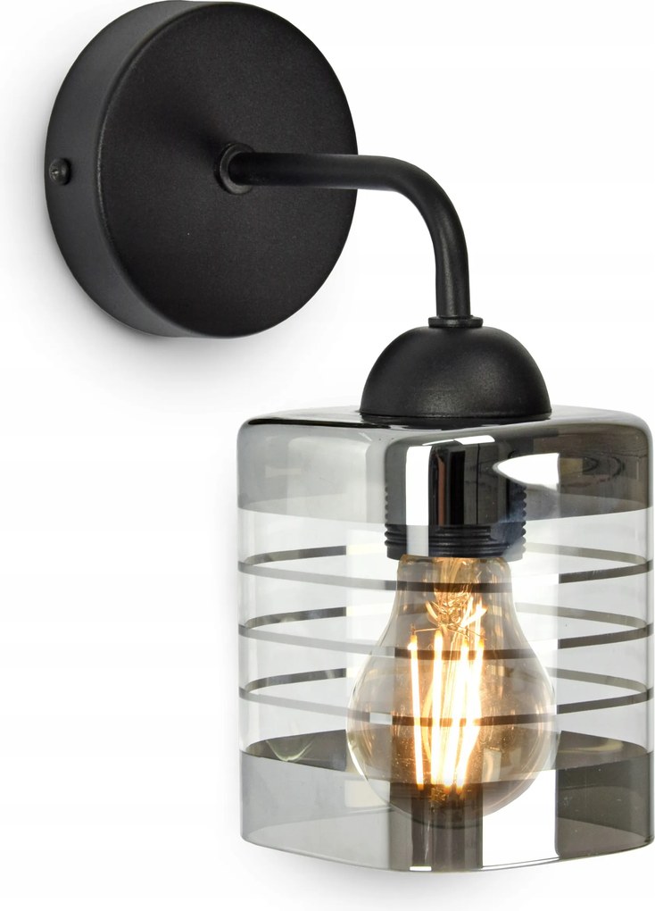Fali lámpa Fekete matt üveg lámpabúra