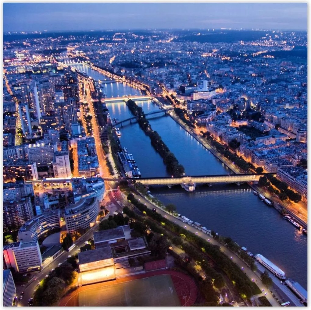 Poszterek 100x100 Párizs éjszakai panorámája