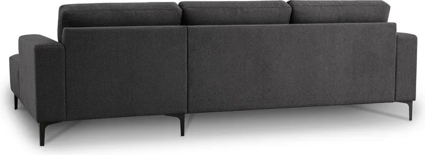 Antracitszürke zsenília sarokkanapé (jobb oldali-heverő résszel) Fabian – Scandic