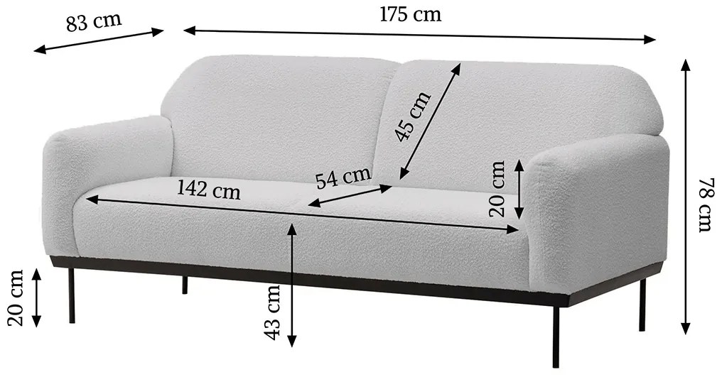 Szürke design kanapé ANDERSON