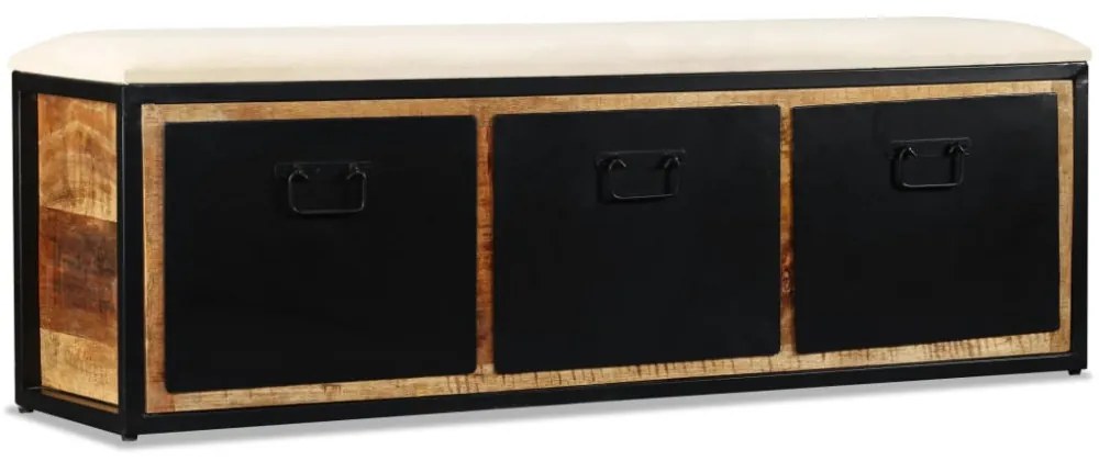 tömör mangófa tárolópad 3 fiókkal 120 x 30 x 40 cm