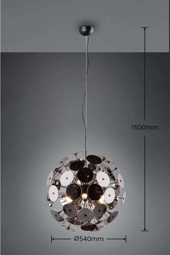 Matt fekete függőlámpa Discalgo – Trio