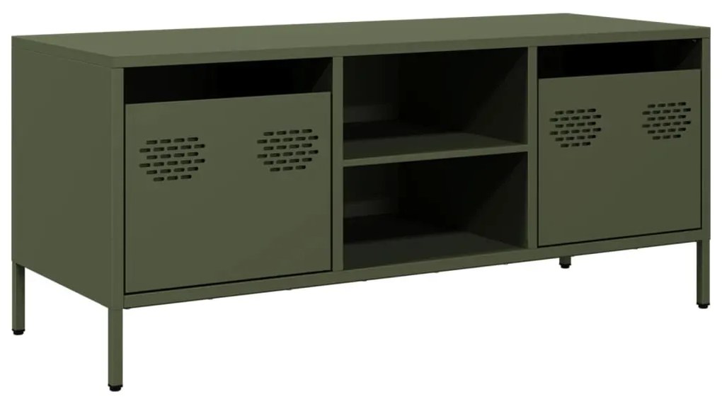 olívazöld hidegen hengerelt acél TV-szekrény 101,5x39x43,5 cm