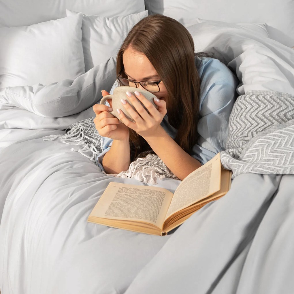 Goldea pamut ágyneműhuzat garnitúra - világosszürke 150 x 200 és 50 x 60 cm