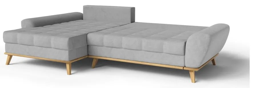 Világosszürke kinyitható sarokkanapé (bal oldali) Balitco – Ropez