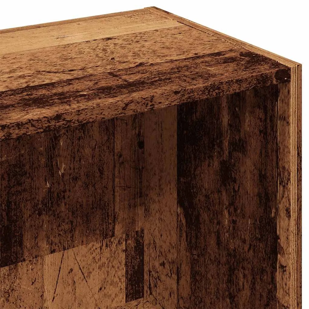 antik fa színű szerelt fa könyvszekrény 50x25x80 cm