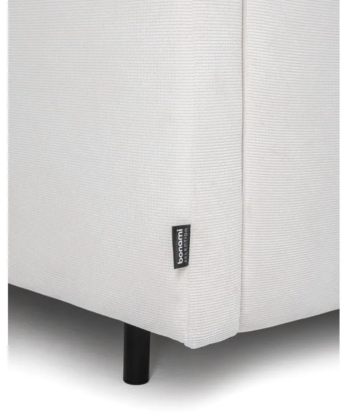 Fehér kordbársony kinyitható-tárolóhelyes kanapé 215 cm Bjork – Bonami Selection