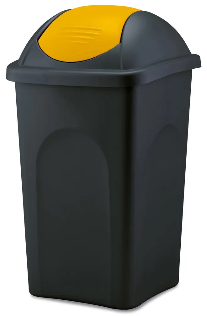 STEFANPLAST Multipat 60 l-es hulladékgyűjtő, fekete, sárga fedéllel