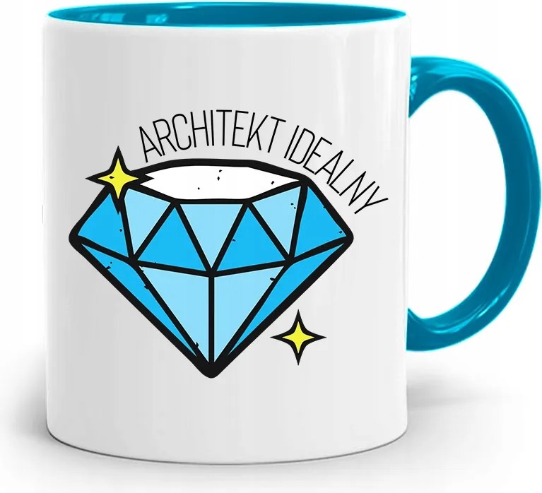 Kék Építész Bögre Tökéletes, fényképes nyomtatással