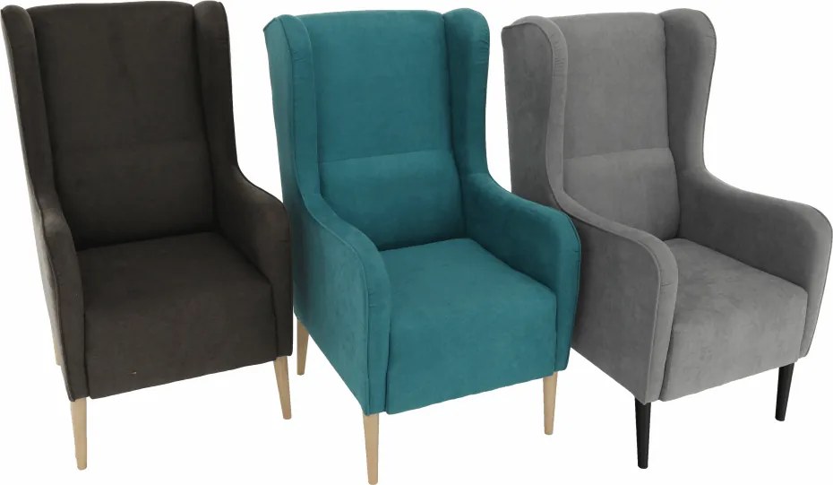 Kényelmes fotel, türkíz/bükk, BREDLY