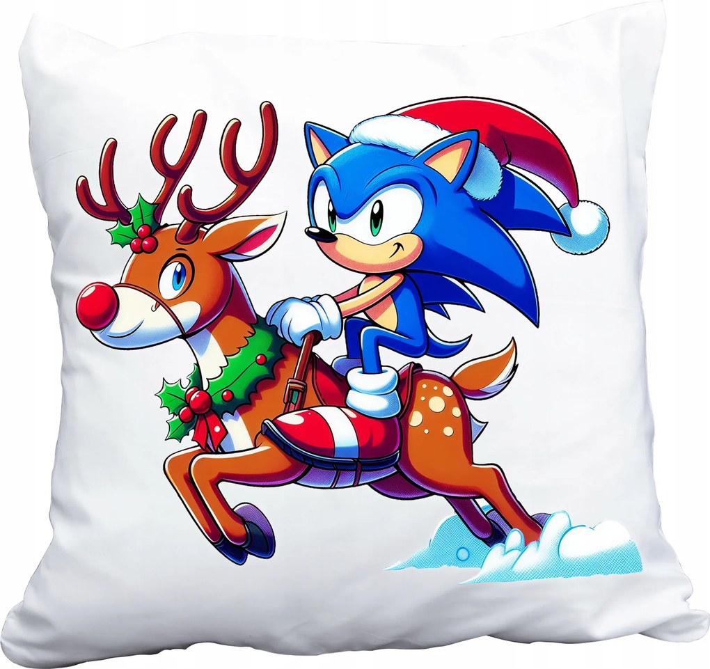 Párna Sonic Karácsonyi Játék Gyerek Ajándék Név