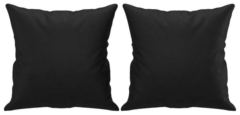 vidaXL 2 személyes fekete műbőr kanapé díszpárnákkal 120 cm