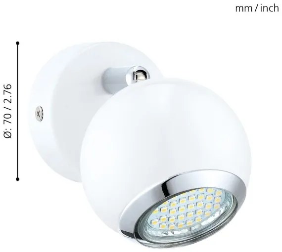 EGLO 31001 - BIMEDA LED-es fali spotlámpa 1xGU10/3W LED